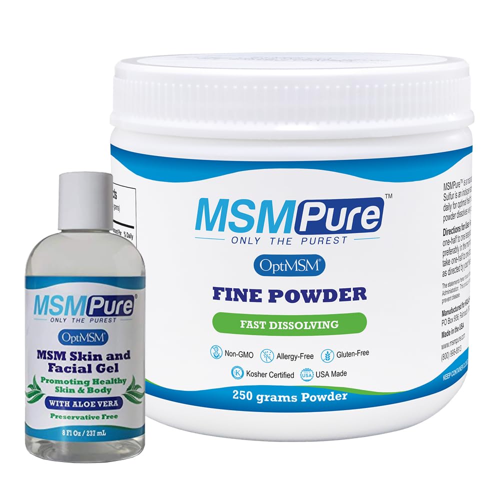 KALA HEALTH MSM Fine Powder 8.8oz and MSM Gel With Organic Aloe 8oz