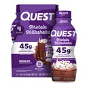 Quest Nutrition Chocolate Protein Shake, 45g Protein, 2g Sugar, 4g Net Carbs, Ready to Drink, Gluten Free, 4 Count