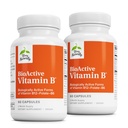 Terry Naturally BioActive Vitamine B - Aid Heart Health with Bioactive B Vitamins - Supplement with Folaat & Calcium - B Complex Vitamin to Aid Nervous System Function - 60 Capsules (pack of 2)