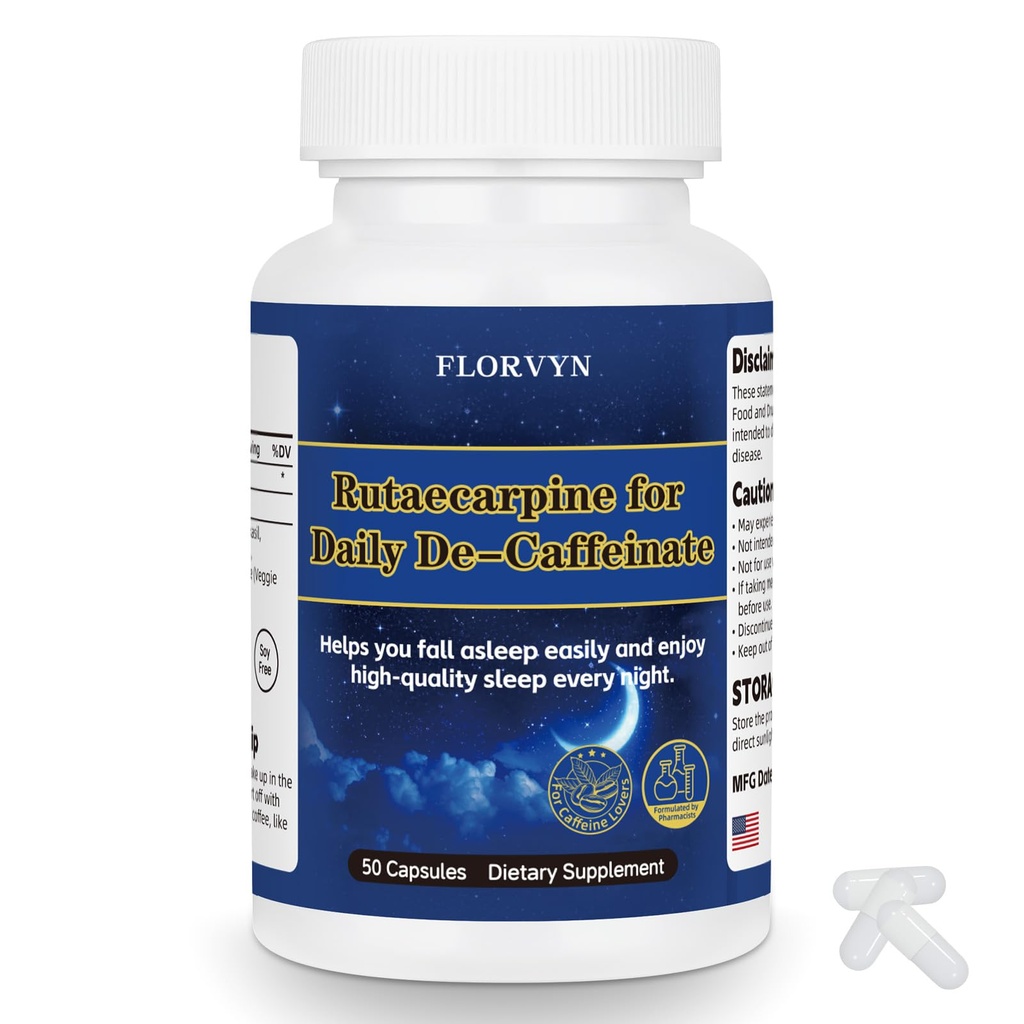 Rutaecarpine Supplement for Coffee Lovers – De-Caffeinate, Naturally Derived Formula Supports the Body’s Caffeine Metabolism – Non-Habit Forming, Helps Maintain a Calm & Relaxed State