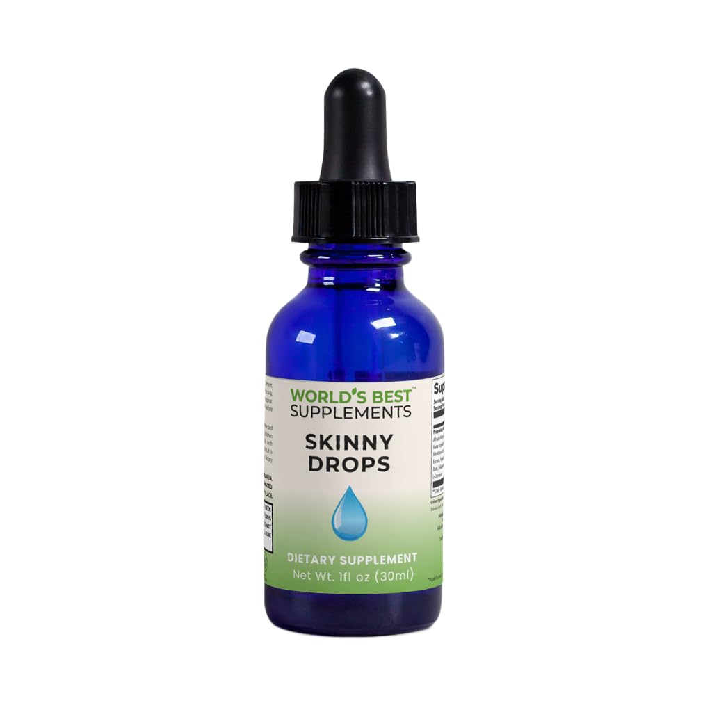 World's Best Supplements Skinny Drops, 1 fl oz, Dietary Supplement with African Mango Complex, 30 Servings - Made in The USA
