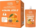 Konjac Jelly Pouch Drinkbare sinaasappelsmaak, Lage Calorieën (7 Kcal), 10 Packs, Glutenvrij, Keto, Suikervrij, Lage Carb, Vitamine C Gezonde Fruit Snacks, Vakantie Gift