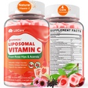Natuurlijke liposomale vitamine C 1000mg Gummies voor volwassenen & kinderen 9+, Kauwbare vitamine C w/11mg zink, D3, Vlierbes, Echinacea, , Bioflavonoïde, Immune Support, Whole Food VIT C van vruchten, Suikervrij