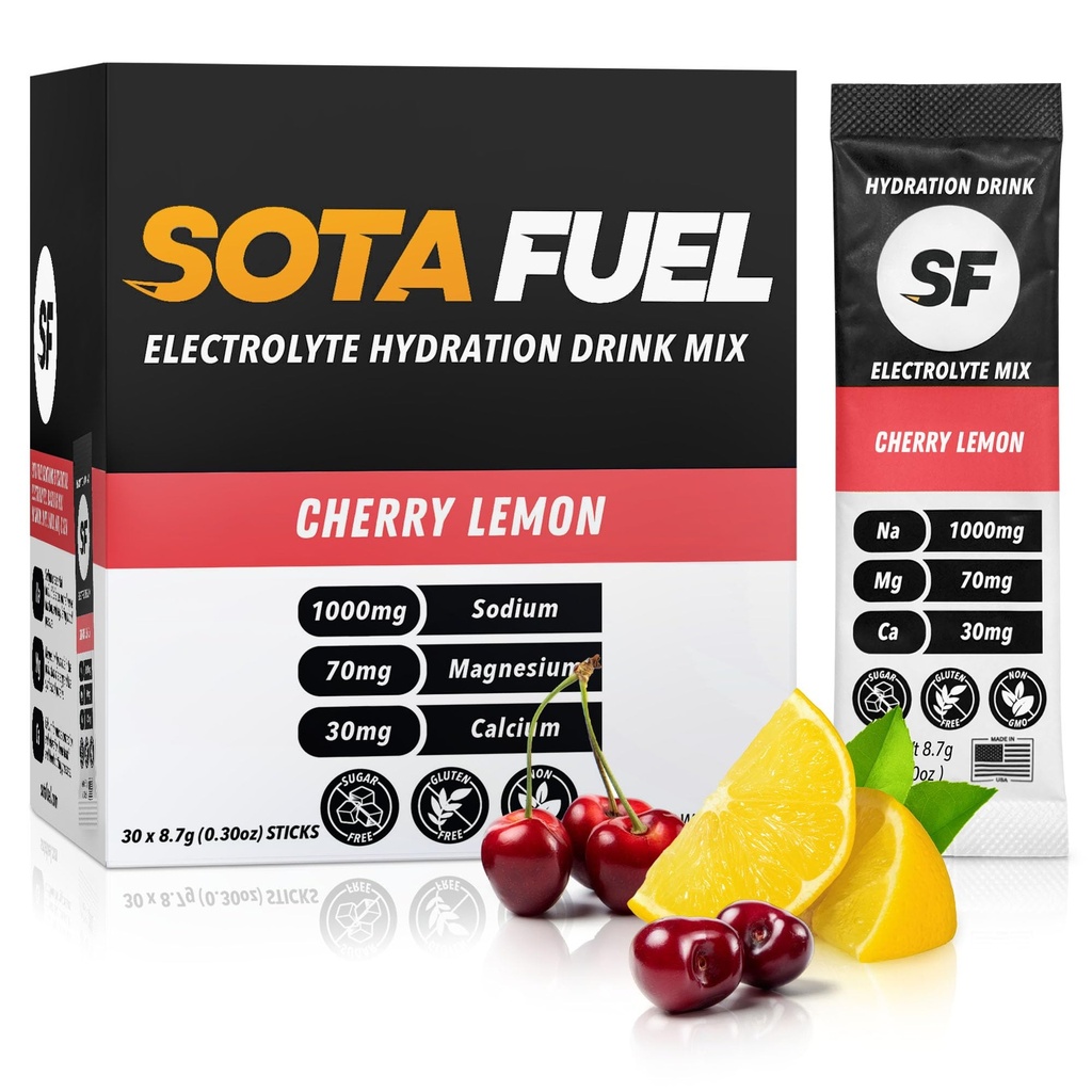 Performance Hydration | Electrolyte Powder Drink Mix | 30 Count | Cherry Lemon | Zero Sugar