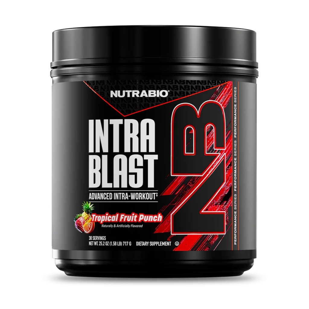 NutraBio Intra Blast Bcaa Powder Amino Acid Supplement, Electrolyte & Hydration Blend, Intra, Pre Workout & Muscle Recovery, 20g Eaa Amino Acids Powder, 5g Glutamine-Tropical Fruit Punch, 30 Serving