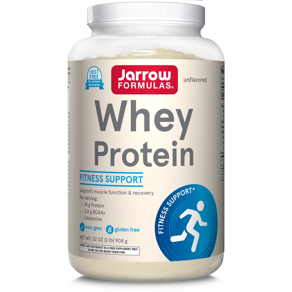 Jarrow-formules Wei Proteïne met 18 g eiwit, 3,8 g BCAA's, en Glutamine, Dieetsupplement voor spierfunctie en herstel Ondersteuning, 32 oz Ongearomatiseerd Poeder, Ongeveer 38 dagen Levering