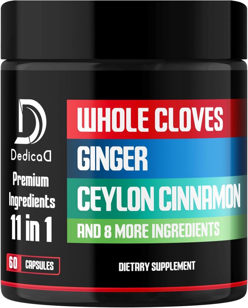11in1 Kruiden supplement met gember, Ceylon kaneel en 8 andere meer - Digestief, immuunsysteem, Mood ondersteuning - 60 capsules - 30 dagen levering