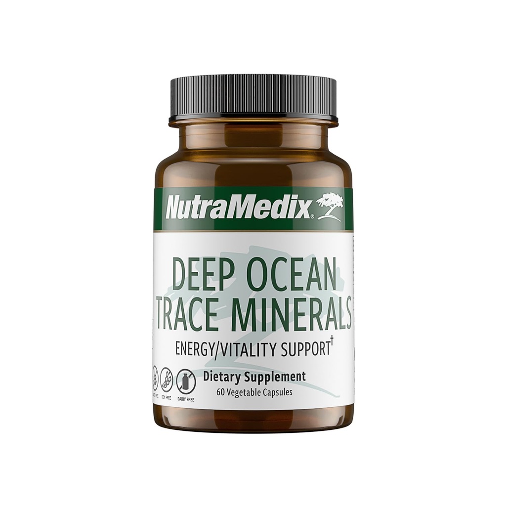 NutraMedix Deep Ocean Trace Minerals 1.000mg - Mineral & Energy Supplements - Magnesium, Zink, Kalium, Boor, Fosfor & Mangaan - Electrolyte Support (60 capsules)