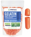 XPRS Nutra Maat 2 Lege Capsules - 100 Telle Lege Gelatine Capsules - Pillen DIY Capsule Vulling - Pure Bovine Pill Gel Caps for Do-It-Yourself Supplements (Orange)