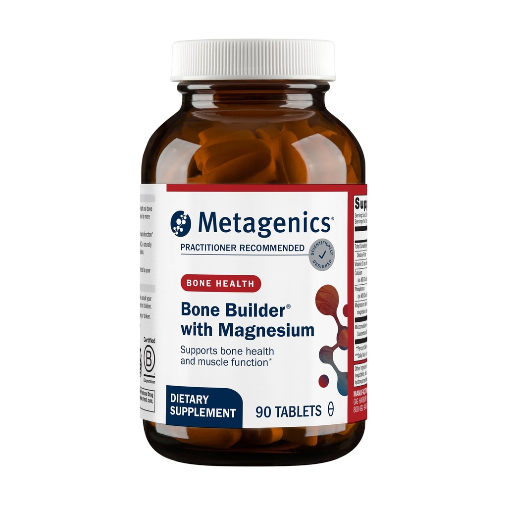 Metagenics Bone Builder with Magnesium - for Comprehensive Bone Strength & Wellness* - with Calcium, Vitamine D & Chelated Magnesium for Quick Absorptie - Non-GMO & Gluten-Free - 90 Tablets