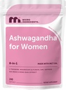 Micro Ingredients Ashwagandha for Women 600 mg Per Serving, 240 Softgels | 8-in-1 Ashwagandha Supplement with Magnesium Glycinate, L-Theanine, Sea Moss | Made with MCT Oil | Non-GMO, Gluten Free