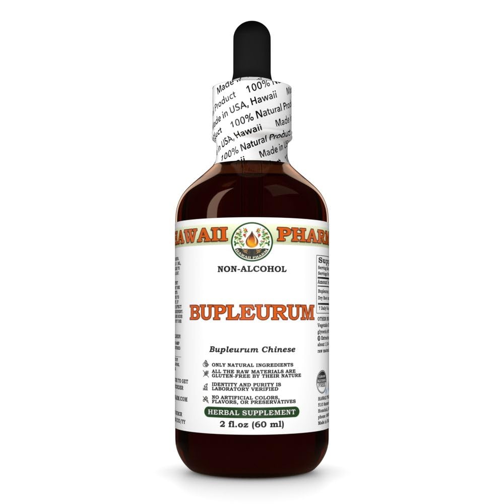Bupleurum (Bupleurum Chinese) Dry Root Glycerite, Made in Hawaii, All Natural, Vegan, Lab Tested Alcohol-Free Liquid Extract - 2 fl.oz