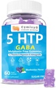 5-HTP GABA Gummies Blend 1700mg, Sugar-Free Calm Gummies met L Theanine, Magnesium, Ashwagandha, Omega-3-6-9, Vitamine D3,B6 voor Natural Zzzs, Mood, Brain-Calm, Blueberry Flavor 60Count