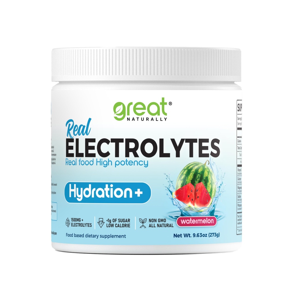Elektrolyten Poeder Hydratatie Real Food Hoge potentie Watermeloen 30 Serveert hoge potentie Electrolyte poeder 
