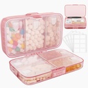 FYY Weekly Pill Organizer with labels,8 Compartiments Voyage quotidien Cas de pilule étanche à l'humidité Grande boîte à pilule pour tenir les vitamines, huile de poisson, suppléments, swab de coton et pansements-puits