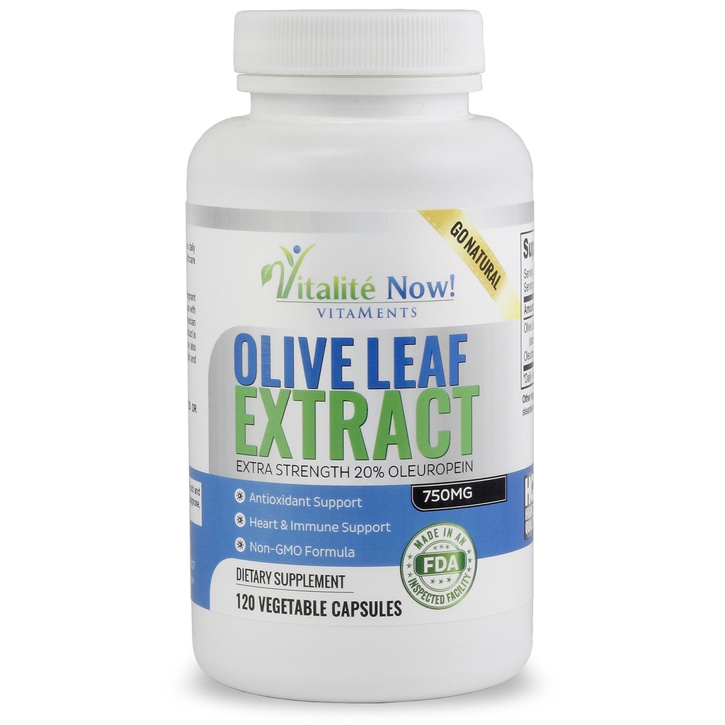 Super Kracht Beste Olive Leaf Extract (Non-GMO) - 20% Oleuropein - Immune Support Supplement - Tot 4 maanden - 750 mg Capsules - Vegetarisch - 120 Tel.