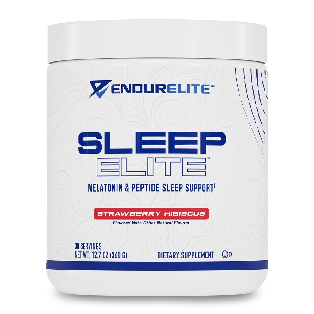 EndurElite Sleep Elite Sleep Drink Mix Supplement with Magnesium, Sleep Aid Powder - Strawberry Hibiscus - 30 Servings