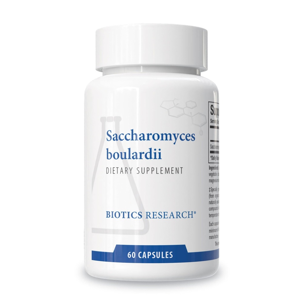 Biotica Onderzoek Saccharomyces boulardii Probiotica Supplement - 235 mg/Serving- Ondersteunt GI Health Microbial Balance, Healthy Immune & Pathway Responses - Dairy-Free, Temperature Stable - 60 Capsules