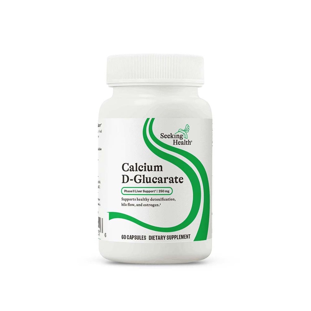 Seeking Health Calcium D-Glucarate - Calcium Supplement Supports Gut Health & Metabolism - Formula with Calcium D-Glucarate to Support Liver Health - 250 mg, 60 Capsules