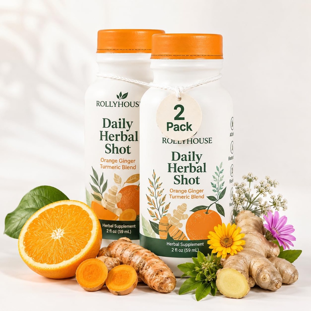 ROLLYHOUSE for Your Liver, Daily Dose, Cleanse Detox & Repair, Daily Boost, Boosts Natural Energy & Inner Balance, Daily Shot - 2fl oz Pack of 2