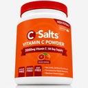 C-Salts Vitamine C Powder Supplement - 100% Pure High Dose Buffered Vitamine C Powder for Immune Support - Organic, Sugar-Free, Vegan, Non-GMO, Maag-Vriendly, Blood Orange 8oz
