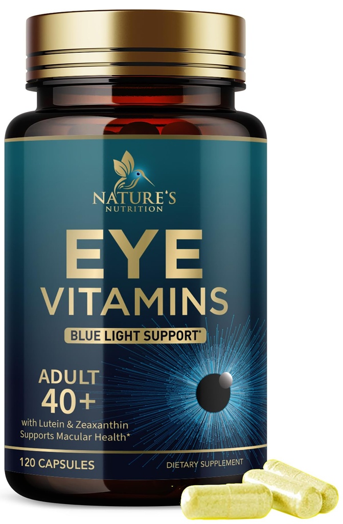Eye Vitamins Supplement - Advanced Eye Care Vitamine met Luteïne, Zink, Vitaminen C, E, Zeaxanthine en Mineralen - Vision Multivitamine voor Macula Health & Dry Eyes, Vegan, Gebotteld in de VS - 120 Capsules
