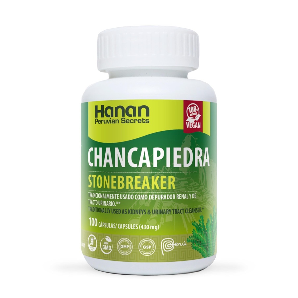 Hanan Chancapiedra Stonebreaker | 100 Capsules | Aids in Promoting Healthy Kidney Function Naturally (1 Pack)