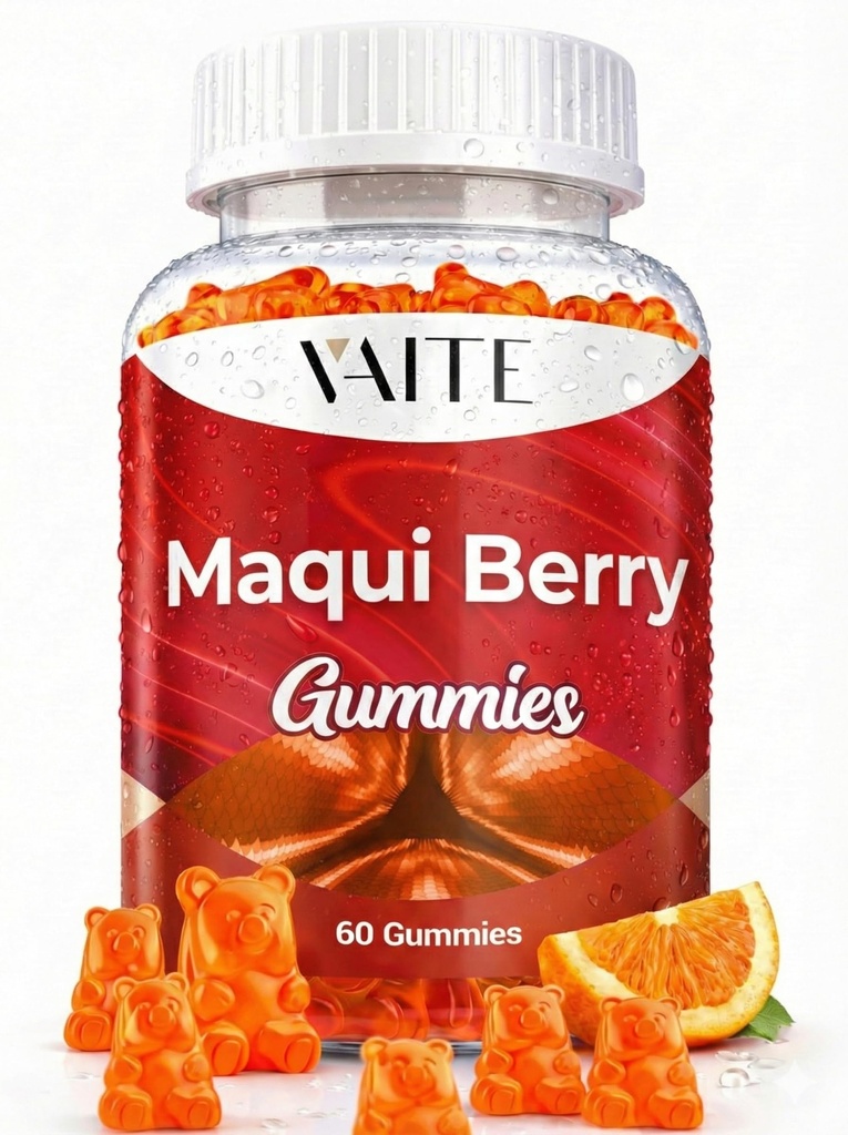 VAITE Maqui Berry Gummies 500mg – Antioxidant-Rich Vegan Supplement, Plant-Based Superfood Chewables for Daily Balance, 60 Easy to Take Servings, Non-GMO, Gluten & Soy Free, for Men & Women