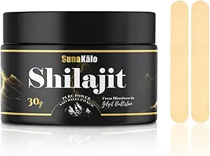 Résine chilajit biologique pure himalayenne - grade or, supplément 100% chilajit avec 85+ Trace Minerals, énergie et soutien immunitaire
