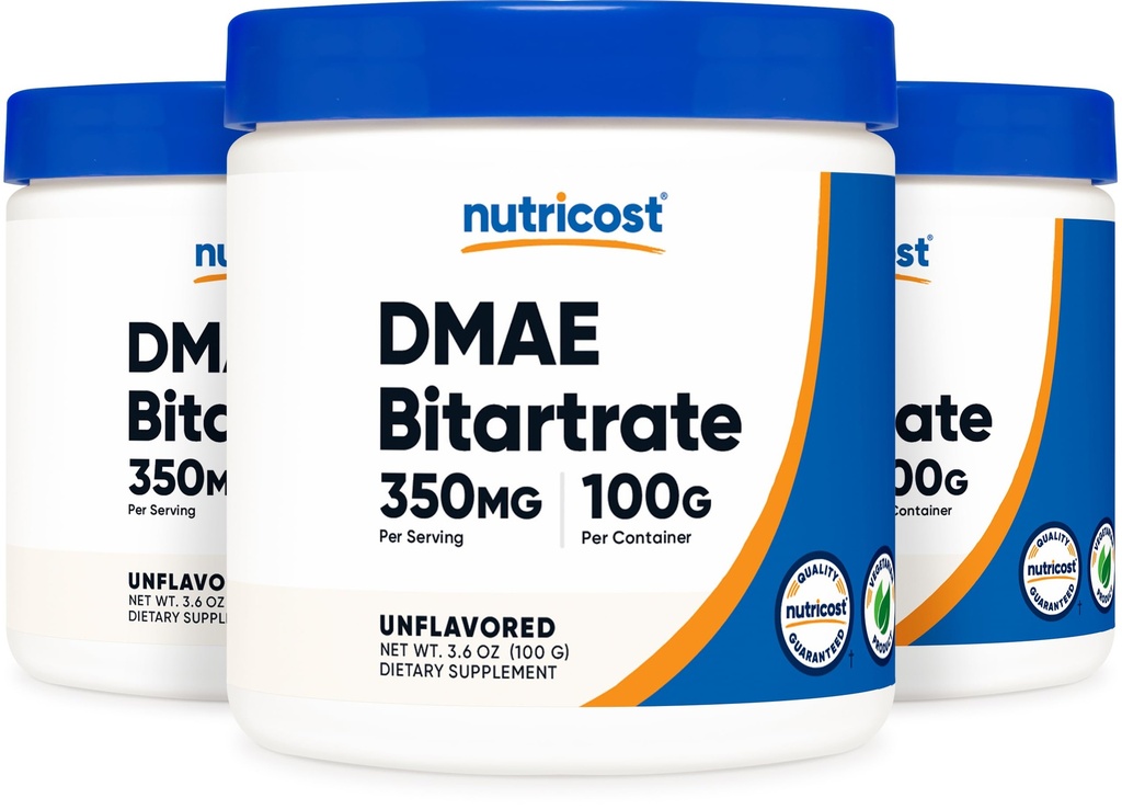 Nutricost Pure DMAE-Bitrate Poeder 100G (3 flessen)