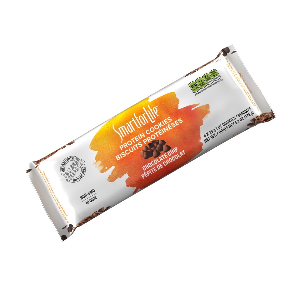 Slim voor het leven Chocolate Chip Proteïne Cookies - High Proteine Cookie Diet - 6 Tellen - Maaltijden Vervanging - On-the-Go Snack - Lage suiker Lage Calorieën Super High Fiber Cookies - Proteïne Snack