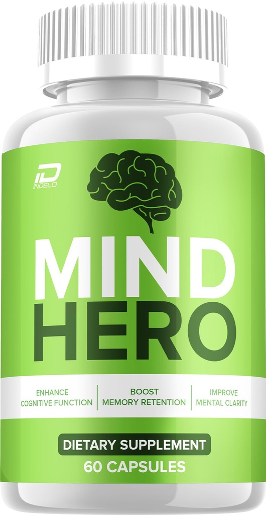 Mind Hero Supplement Capsules – MindHero Natural Blend Formula Focus Memory Support and Reviews (1 Pack – 60 Capsules)