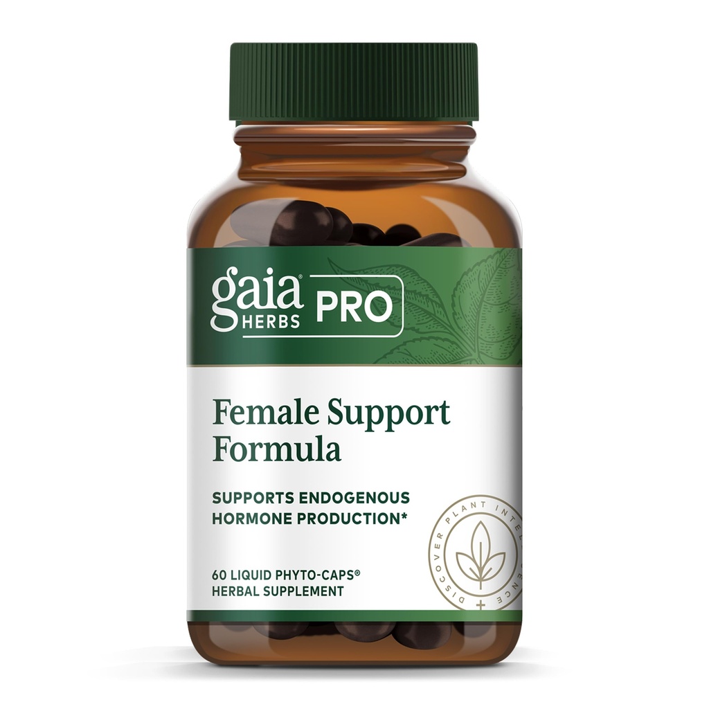 GAIA HERBS PRO Vrouwelijke Ondersteuning Formule - Ondersteunt gezonde PMS & Menopauze Fluctuaties met Alfalfa Leaf, Black Cohosh Root Extract, Dandelion Root & More* - Vegan - 60 vloeibare Phyto-Caps (60 porties)