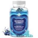 Magnesium Glycinate Gummies 2200mg, High Absorption Magnesium Glycinate, Citrate, Malate Gummies for Adults and Kids, Sugar Free, Vegan for Sleep Support, Blueberry, 60 Count