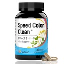 Speed Colon Clean, 15 Day Cleanse Capsules for Women & Men, Senna Leaf, Cascara Sagrada, Psyllium Husk, Aloe Vera, Prebiotic Fiber & Digestive Enzymes, Vegan, Gluten Free, 30 Count