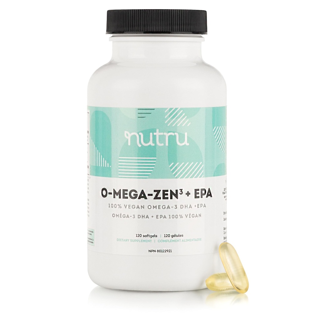 O-Mega-Zen3 +EPA Vegan Omega 3 Supplement - Visolie Alternatief - Premium Marine Algal Gebaseerd Omega-3 DHA en EPA Vetzuren - Carrageen Gratis - 120 Softgels