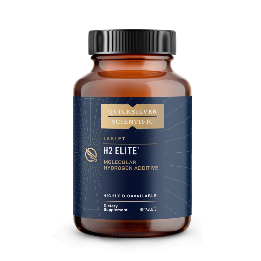 Quicksilver Scientific H2 Elite - Molecular Hydrogen for Energy + Metabolisme Support, Water Tablets Perfect voor Open Containers - Magnesium Malate Drink Additive (60 Molecular Hydrogen Tablets)