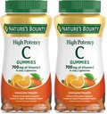 Nature's Bounty Vitamin C Gummies 700mg, High Potency Vitamin C Chewable Gummies for Adults, Immune Support Supplement, Dietary Supplement, Orange Flavor, 60 Ct (Pack of 2)