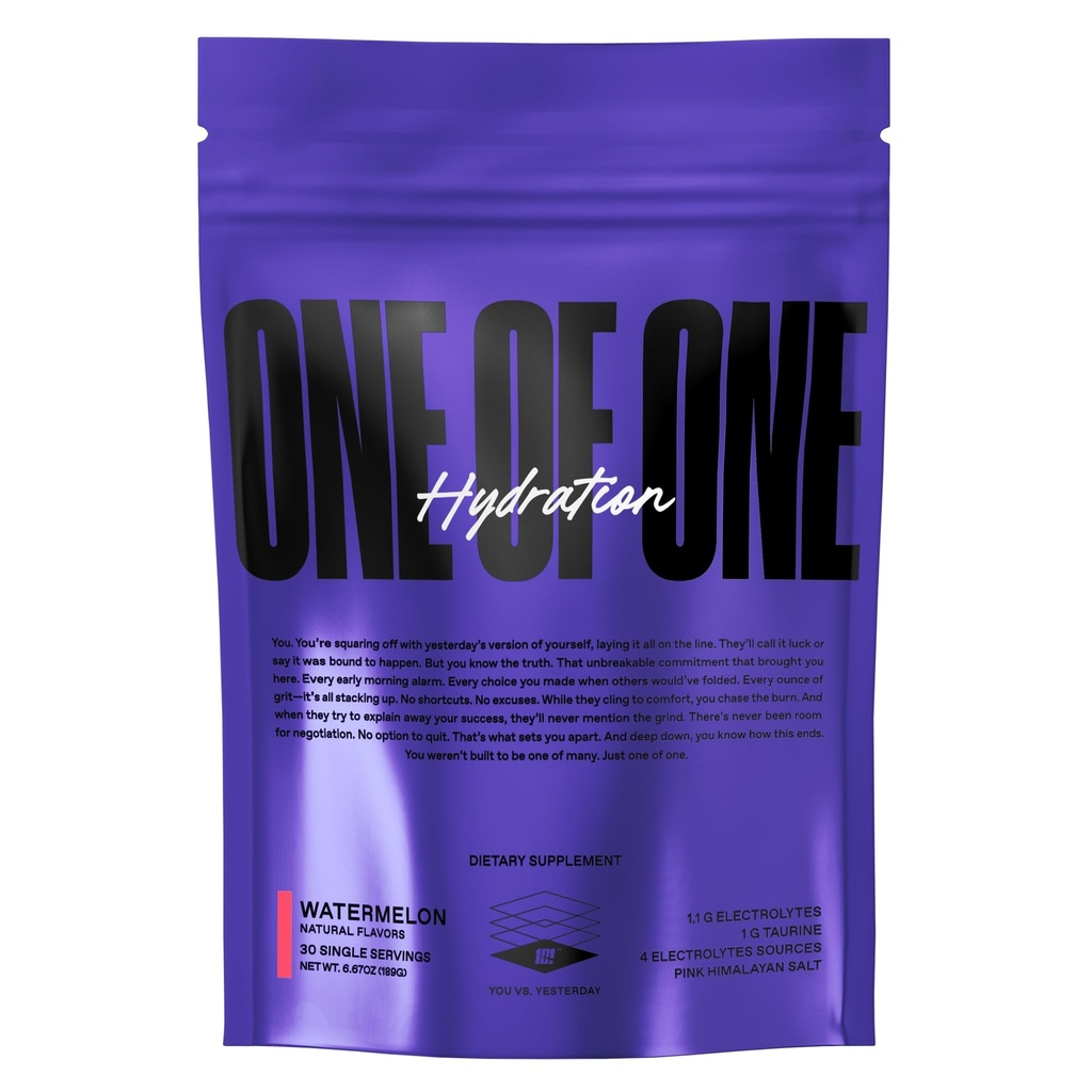 ONE of ONE Hydration Electrolyte Powder – Fast-Acting Hydration with Science-Backed Electrolytes, Essential Minerals & Vitamins – Zero Sugar, Vegan, Gluten-Free – Watermelon Flavor, 30 Servings