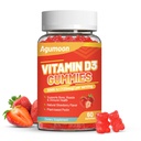 Vitamin D3 5000 IU 125mcg Gummies - Vitamin D Gummies for Adults, Support Immune, Bone, Muscle Health - Non-GMO, Gluten-Free, Dairy-Free, No Gelatin, 60 Count, Strawberry Flavor