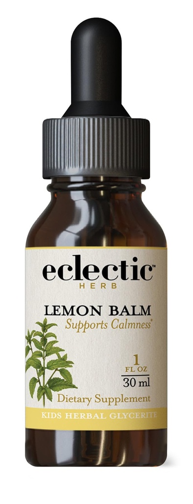Eclectic Institute Kids Herbs Lemon Balm, Lemon Flavor Calming and Nervous System Support 