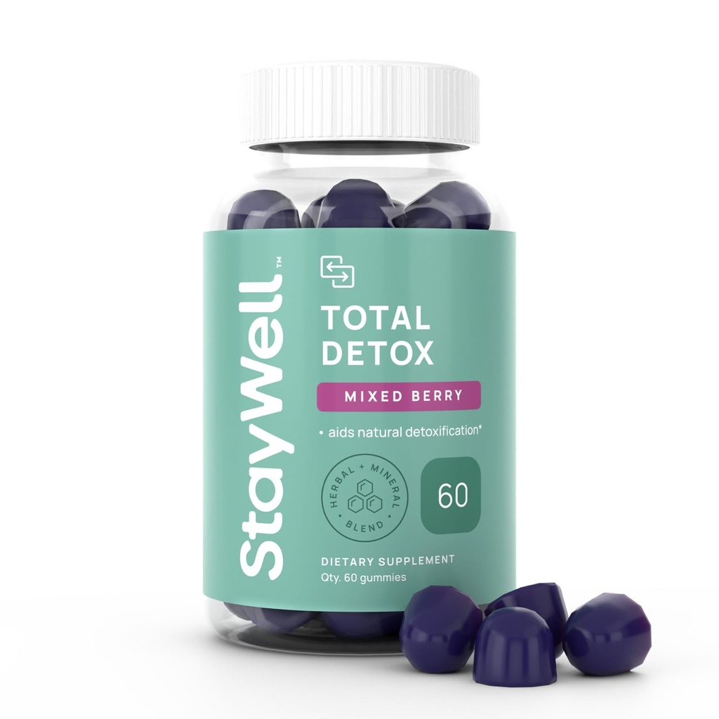 Total Detox, Heavy Metal Detox for Adults- Zeolite, Chlorella, Milk Thistle, Shilajit & Iodine, Toxin Cleanse, Pinal Decalcification, Fluoride Cleanse, Heavy Metal Cleanse, 60 Mixed Berry Gummies