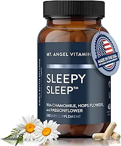Mt. Engel vitamines - Slaapstand - Natuurlijke slaaphulp voor volwassenen met Melatonine en plantenextracten - Niet-habitual slaapsupplement - 60 capsules