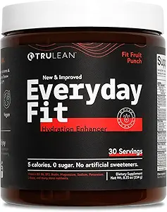TRULEAN Everyday Fit Water Enhancer Sugar Free Electrolyte Powder Drink BCAA Blend Keto Amino Acid Supplement Delicious Fruit Punch 30 portions (paquet de 1)