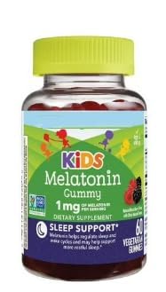 SEDLAV Kids Melatonin Dietary Supplement Gummies, Raspberry, 1 mg, 60 Count