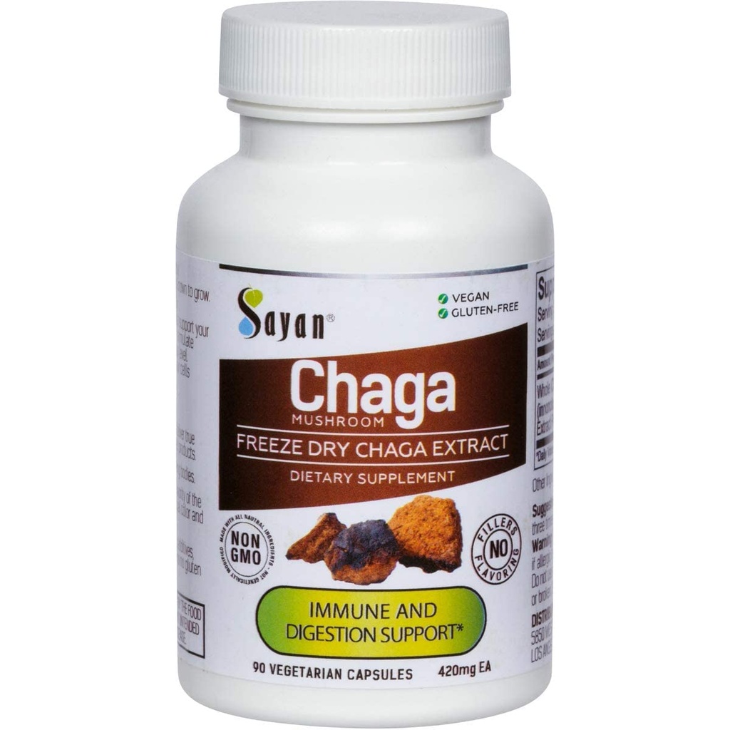 Sayan Siberische Chaga paddo Extract 90 Capsules/420mg ea Natuurlijke en wilde antioxidant Supplement 