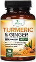 Kurkuma Curcumine Supplement 2600mg - met Biologische Gember & Kurkuma, BioPerine Black Pepper Extract 95% Curcuminoïden - Geavanceerde Absorptie Gezamenlijke & Antioxidant Extra Sterkte Ondersteuning - 60 Capsules