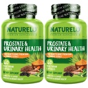 NATURELO Prostate & Urinary Health, formule complète avec Saw Palmetto, Pygeum, Tumeric, Stérols végétaux, Brocoli et Lycopène, 60 capsules végétariennes (paquet de 2)