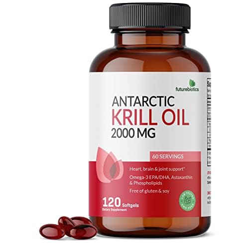 Futurebiotics Antarctische Krill Oil 2000mg met Astaxanthine, Omega-3s EPA, DHA en Fosfolipiden - 100% Pure Premium Krill Oil Heavy Metal Tested, Non GMO 