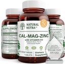 Natuurlijke Nutra Calcium Magnesium Zink (Cal-Mag Zink) Supplement met vitamine D3 voor bot sterkte, helpt bij het verbeteren van spijsvertering, gezondheid Glutenvrij en suikervrij, essentiële minerale complex (100 telling)